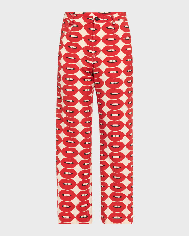 French Kissing In The Usa Cropped Wide Leg Pants